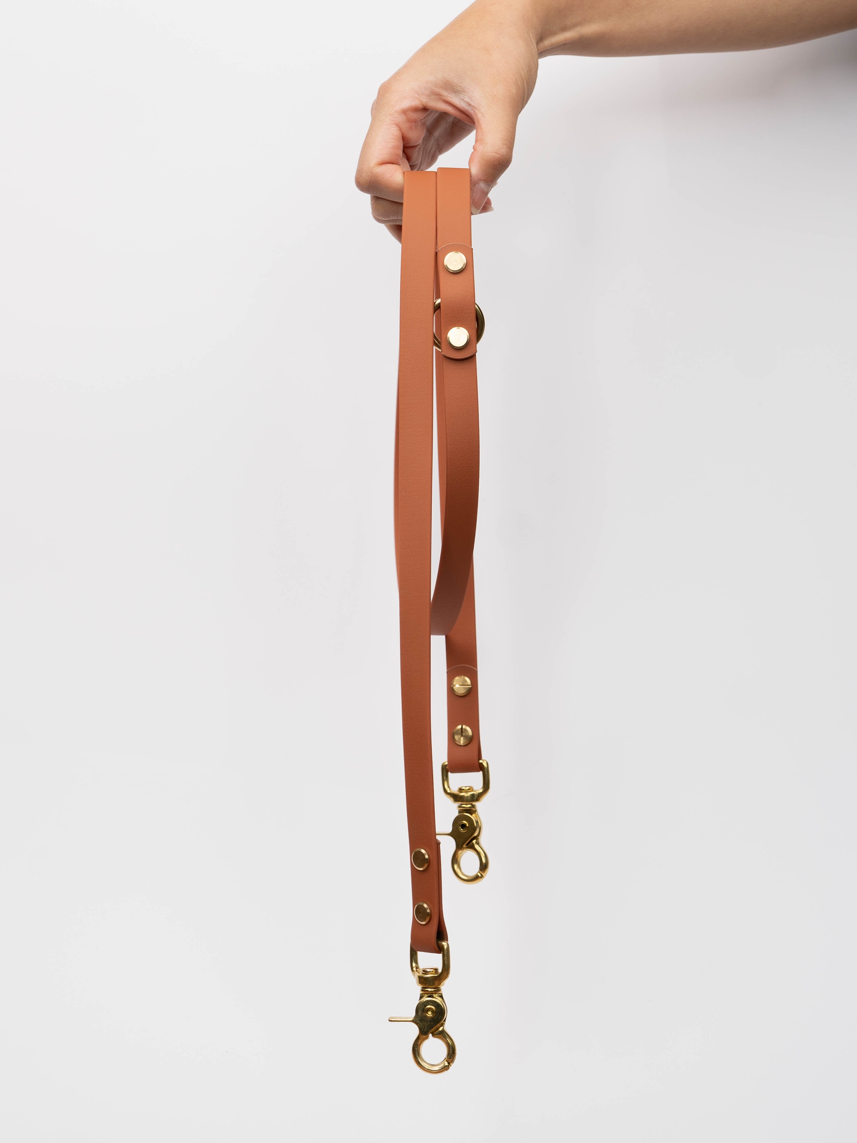everyday waterproof dog leash simple basic brown terracotta rust